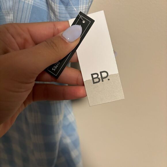 NWT Nordstrom BP Lola Plaid Square Neck Blue Sundress- Size Large - Picture 5 of 11